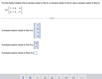 Answered For the matrix A below find a nonzero bartleby