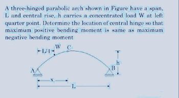 Answered: A Three-hinged Parabolic Arch Shown In… | Bartleby