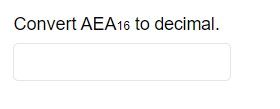 Convert AEA16 to decimal.