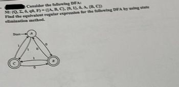 Consider the following DFA:
M: (Q. Σ & q& F)-(ARQBAARC
Find the equivalent regular expression for the following DFA by using state
climination method.