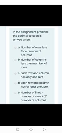 how assignment problem is solved for an optimal solution