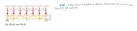 ### Structural Analysis: Truss Load Evaluation

#### Problem Statement

**6.42** A floor truss is loaded as shown. Determine the force in members \( CF \), \( EF \), and \( EG \).

#### Diagram and Description

The diagram depicts a truss structure subjected to several vertical loads at multiple points. The truss layout is as follows:

- **Supports:**
  - Support at point \( A \) is depicted as a pin support.
  - Support at point \( K \) is depicted as a roller support.

- **Load Distribution:**
  - Point \( B \) has a downward load of 250 lb.
  - Point \( D \) has a downward load of 500 lb.
  - Point \( E \) has a downward load of 500 lb.
  - Point \( G \) has a downward load of 375 lb.
  - Point \( H \) has a downward load of 250 lb.
  - Point \( L \) has a downward load of 125 lb.

- **Spacing:**
  - Between each load application point (B, D, E, G, H, J) and their adjacent nodes, the horizontal distance is consistently 4 feet.
  - The distance from point \( I \) to point \( K \) is 2 feet.

The truss's nodes and the arrangement are denoted by alphabetic labels from \( A \) to \( L \). This framework must be analyzed to find the force within specific members noted as \( CF \), \( EF \), and \( EG \).

#### Figure Reference

- **Fig. P6.42 and P6.43**

The task is to analyze the structure and resolve the forces in the specific truss members mentioned above using static equilibrium equations.