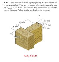 Answered: 8–27. The column is built up by gluing… | bartleby