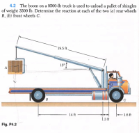 Answered: 4.2 The boom on a 9500-lb truck is used… | bartleby