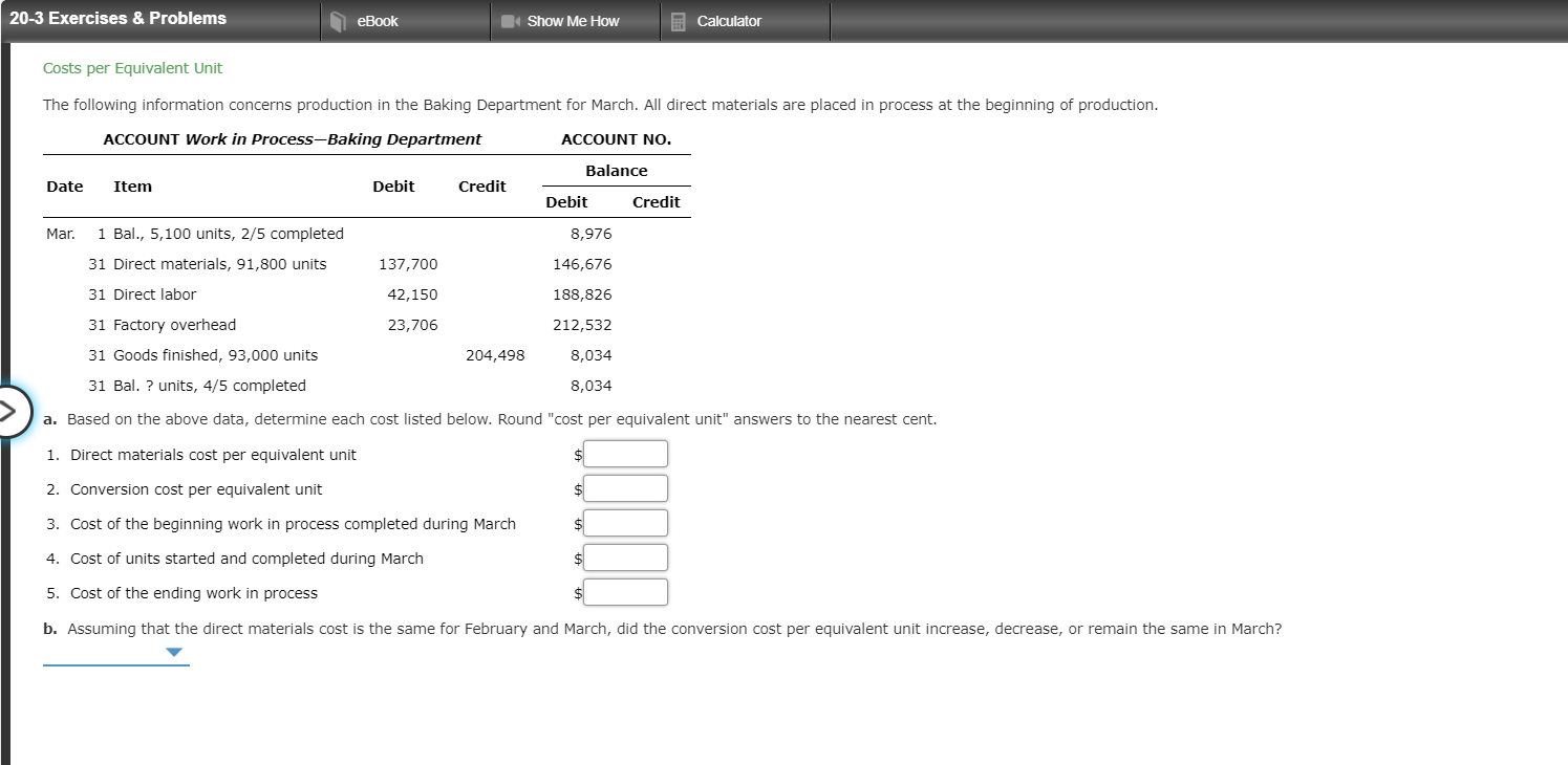 Answered: 20-3 Exercises &Problems eBook Show Me… | bartleby