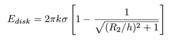 Edisk = 2πko
— 2πκσ |1
1
√(R₂/h)² +