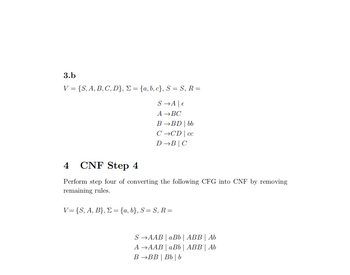 Answered: 3.b V = {S, A, B, C, D}, E = {a,b,c}, S… | Bartleby