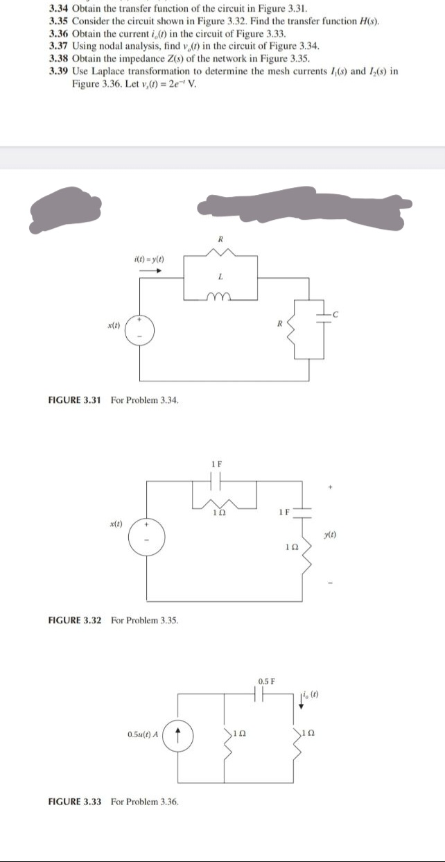 Answered: 3.34 Obtain The Transfer Function Of… | Bartleby