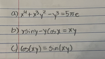 a) x² + x²³₂²²-√³=5ne
=5пе
b) xsiny-y(osx = xy
() (os(xy) = sin(xy)
2