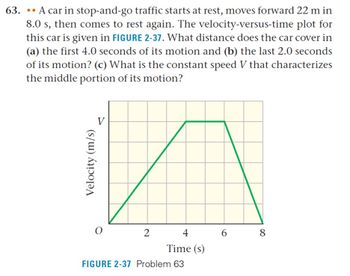 Answered: 8.0 s, then comes to rest again. The… | bartleby