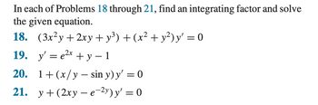 Answered: In each of Problems the given equation.… | bartleby