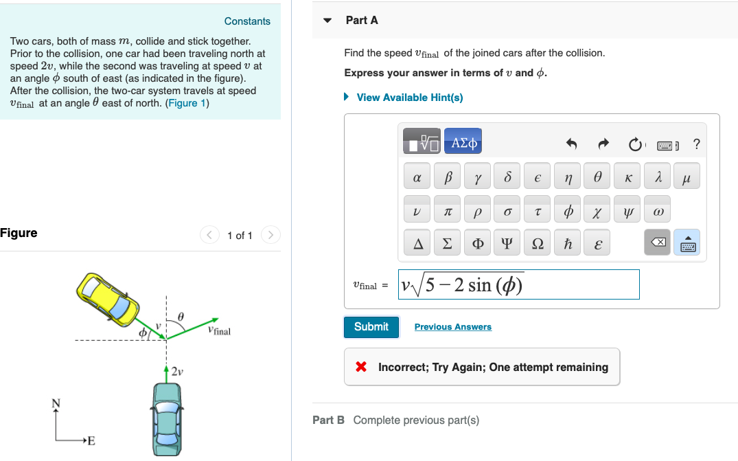 Answered Constants Part A Two Cars Both Of Mass… Bartleby