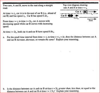 Answered: Two Cars, A And B, Move To The East… | Bartleby