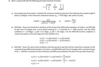 Answered: Given A Spacecraft With The Following… | Bartleby