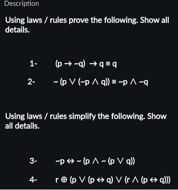 Answered: Using laws / rules prove the following.… | bartleby