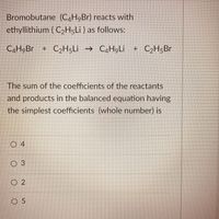 Answered: Bromobutane (C4H,Br) reacts with… | bartleby