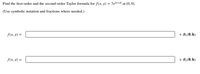 **Title: Exploring Taylor Series Expansions for Multivariable Functions**

**Introduction:**
In this section, we explore the Taylor series expansions for a given multivariable function at a specific point. The task is to find the first-order and second-order Taylor formulas for the function \( f(x, y) = 7e^{(x+y)} \) at the point \( (0, 0) \).

**Instructions:**
Use symbolic notation and fractions where needed to express each Taylor polynomial.

**First-Order Taylor Formula:**
\[ f(x, y) = \] [First-Order Taylor Polynomial] \( + R_1(0, h) \)

**Second-Order Taylor Formula:**
\[ f(x, y) = \] [Second-Order Taylor Polynomial] \( + R_2(0, h) \)

**Explanation:**
1. **Taylor Series Expansion:** A Taylor series approximates a function near a point using polynomials. The first-order expansion uses linear terms, whereas the second-order expansion includes quadratic terms.

2. **Function and Point:** Here, the function is \( f(x, y) = 7e^{(x+y)} \), and we are expanding around the point \( (0, 0) \).

3. **Error Terms:** \( R_1(0, h) \) and \( R_2(0, h) \) represent the remainder (error) of the first- and second-order approximations, respectively.

By systematically deriving these expansions, one can approximate the behavior of the function near the specified point and gain insight into its local properties.