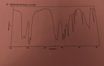 4) Molecular formula: C3H7NO
TRANSMITTANCE!!
D
LDD
5D
4000
3000
2000
HAVENUMBERI-11
ww
1500
1000
500