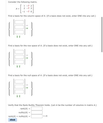 Answered Consider the following matrix. 1 7 2 bartleby