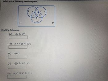 Answered: Refer To The Following Venn Diagram. 11… | Bartleby