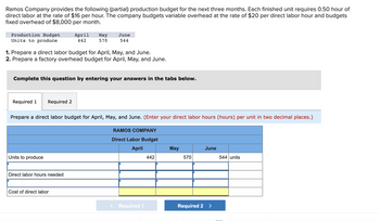 Answered: Ramos Company Provides The Following… | Bartleby