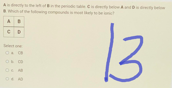 Answered: A Is Directly To The Left Of B In The… | Bartleby