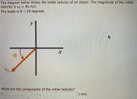 What are the components of the initial velocity?
