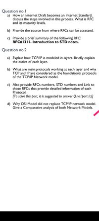 Answered: Explain How TCP/IP Is Modeled In… | Bartleby