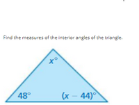 Question Video: Finding the Measure of an Interior Angle of a Triangle