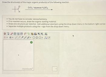 Answered: Draw the structure(s) of the major organic product(s) of the ...