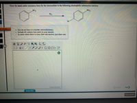 [Review Topics)
[References]
Draw the most stable resonance form for the intermediate in the following electrophilic substitution reaction.
NH2
NH2
Br2
Br
lot Visited
• You do not have to consider stereochemistry.
• Include all valence lone pairs in your answer.
In cases where there is more than one answer, just draw one.
opy aste
C.
ChemDoodle
Previous
Next
Show Hint
Save and Exit
