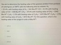 Answered You are to determine the heating value bartleby