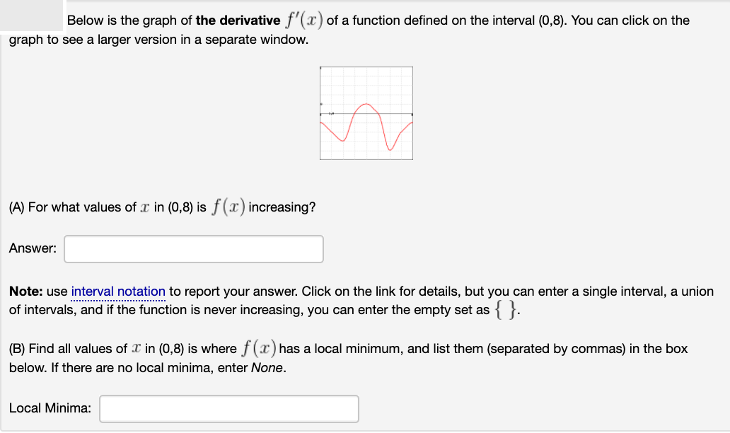 Answered Below Is The Graph Of The Derivative Bartleby 1069