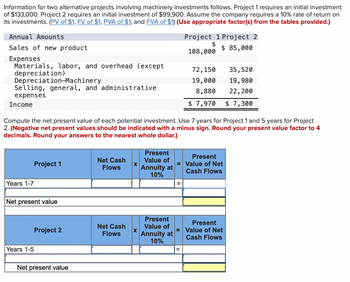 Answered: Information For Two Alternative… | Bartleby