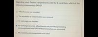 Regarding Louis Pasteur's experiments with the S-neck flask, which of the
following statements is TRUE?
A food source was provided.
O The possibility of contamination was removed.
O Air exchange was involved.
Air exchange occurred, a food source was provided, preexisting
microorganisms were killed and contamination was prevented
O All preexisting microorganisms were killed.
