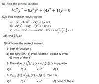 Answered Q1 Find The General Solution 4x Y Bartleby