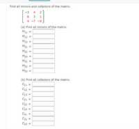 Answered: Find All Minors And Cofactors Of The… | Bartleby