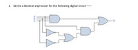 1. Derive a Boole an expression for the following digital circuit
