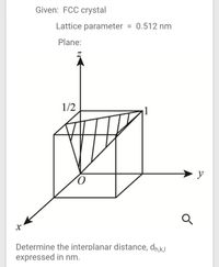 Answered: Given: FCC crystal Lattice parameter =… | bartleby