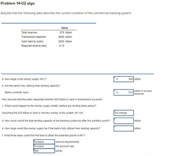 Answered: Problem 14-02 Algo Assume That The… | Bartleby