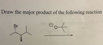 Draw the major product of the following reaction
oof
Br