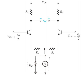 Answered: Vcc Rc Rc VCM 2 VCM + Vou R. R. RE | bartleby