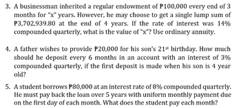 Answered: 3. A businessman inherited a regular… | bartleby