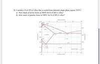 10. Consider a Fe-0.50% C alloy that is cooled from austenite single phase region, 910°C.
a) How much of ferrite forms at 500°C for Fe-0.50% C alloy?
b) How much of pearlite forms at 500°C for Fe-0.50% C alloy?
Cumpositen ta C
1538°C
1400
2500
1200
214
430
Atte
2000
1000
s00
00
600
Fente
Cemete.
1000
400
6.70
Cumpetien its o
Tempeture
Temperature
