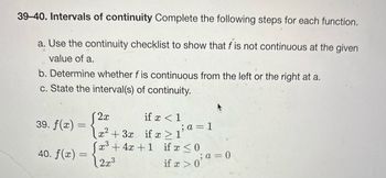 Answered: A. Use The Continuity Checklist To Show… | Bartleby