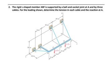 Answered: 2. The Rigid L-shaped Member A Cables.… | Bartleby