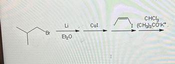 Br
Li
Et₂0
Cul
I
CHCI3
(CH3)3CO-K