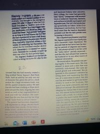 **Article: Nancy Ingram's Mental Health Journey**

Nancy Ingram, a 33-year-old stock analyst and married mother of two children, experienced a severe mental health episode. Her husband described it as "another cycle of depression," marked by a short temper, tearfulness, and insomnia. These “dark periods” were not new, having occurred multiple times in the previous year, usually managed with fluoxetine. However, he noted an increase in severity and frequency. He also suspected alcohol and clonazepam might worsen her symptoms.

Recently, Nancy began an uncharacteristic activity: creating a blog titled "Nancy Ingram's Best Stock Picks." This was against company policy and consumed her time, ignoring personal responsibilities. Her husband decided to seek emergency help when this behavior surfaced.

Nancy’s mental health history includes depression since college, worsened by hereditary factors such as her father’s suicide and her grandmother’s breakdowns. Her past involved sporadic psychotherapy and antidepressant use, but her depressive baseline persisted.

According to her psychiatrist, Nancy showed signs of dysthymia and recurrent major depression, never seeking help during severe episodes. In the exam room, Nancy was agitated, untidy, with glazed eyes, and exhibited pressured speech. She admitted to poor sleep and displayed impaired judgment, claiming unique abilities like predicting the stock market. Her insight was poor, leading to concerns over her mental health stability and treatment adherence.