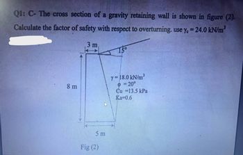 Answered: Q1: C- The Cross Section Of A Gravity… | Bartleby