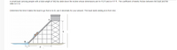 A small boat carrying people with a total weight of 362 Ibs slide down the incline whose dimensions are h=112 ft and d=117 ft. The coefficient of kinetic friction between the boat and the
slide is 0.14.
Determine the time it takes the boat to go from A to B, use 3 decimals for your answer. The boat starts sliding at A from rest.
A
d

